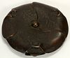 CHINESE QING, BRONZE PLATE, H 1", DIA 6 3/4" 