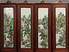 CHINESE PORCELAIN WALL PLAQUES, FRAMED, H 38", W 13.5" (EACH) 