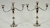 TOWLE STERLING CANDELABRA, PAIR, H 13" W 12" 