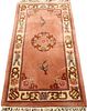 CHINESE HAND WOVEN WOOL RUG, W 27", L 4'6" 