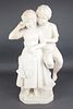 Large Marble Sculpture of Boy & Girl