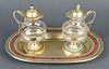 19th C. French Silver Cruet Set w/ Fitted Case
