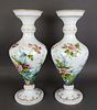 Pair of Large 19th C. Baccarat Opaline Vases