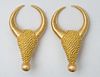 PAIR OF LALAOUNIS 18K GOLD EARRINGS IN THE FORM OF OX HEADS