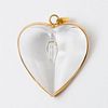 STEUBEN CRYSTAL AND 18K GOLD HEART PENDANT