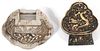 JAPANESE SIGNED STERLING SILVER BUCKLE AND  KNIFE ORNAMENT 19TH.C. (2) H 1 3/4" TO 2" BOTH 