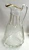 MOSER , ETCHED GLASS PITCHER, H 11 1/2", W 6", D 6" 