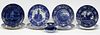 FOSTER STEVENS, LAMBERTON AND OTHER STAFFORDSHIRE TRANSFER WARE PLATES 10PCS., DIA 9" - 10" 