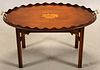ENGLISH CHIPPENDALE ROSEWOOD TRAY TABLE, H 19", W 34"