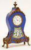 FRENCH STYLE ENAMELED CLOCK, H 8", W 4.5" 