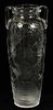 ETCHED  GLASS  VASE, EARLY 20TH. H 16" 