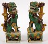 CHINESE SANCAI POTTERY FOO DOGS 19TH.C. PAIR, H 6.25" 