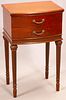 MAHOGANY TWO DRAWER STAND H 28" W 17" 