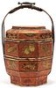 HOLD CANADA,  CHINESE ROSE WOOD WEDDING BASKET, 19TH C, H 17", W 10.25"
