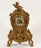 IMPERIAL, MADE IN ITALY, LOUIS  XVI STYLE, BRONZE MANTLE CLOCK, H 18", W 11" 