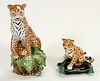 LYNN CHASE DESIGNS LEAPORD FIGURINES, 2 PCS, H 5.5"-10"