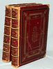 FRENCH, LEATHER, "LA SAINTE BIBLE" 1866, 2 VOLUMES, GUTAVE DORE 