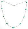 7.22CT NATURAL EMERALD & 0.75CT DIAMOND H/VS2, 14KT WHITE GOLD, NECKLACE BY THE YARD, L 18.75, TW. 6.9 GR. 