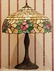 LEADED GLASS TABLE LAMP, C. 1910, H 23", DIA 18" 