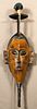 AFRICAN CARVED WOOD MASK, 20TH C, W 8.5" L 30" 