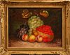 T. WILSON (BRITISH, 19TH C.), OIL ON CANVAS, H 20", W 15", 'STILL LIFE WITH FRUIT' 