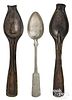 Peter Derr bronze spoon mold and pewter spoon