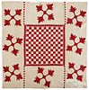 Patchwork checkerboard and appliqué quilt