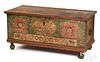 Pennsylvania painted pine dower chest, mid 18th c.