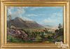 American oil on canvas panoramic landscape, 19th c
