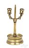 North West Europe brass double socket candlestick
