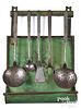 Set of five Pennsylvania wrought iron utensils