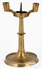 German brass double socket pricket candlestick