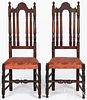 Pair of New England William and Mary dining chairs