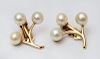 TWO PAIRS OF CULTURED PEARL EARRINGS