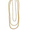 THREE GOLD CURB LINK NECK CHAINS