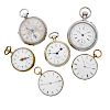 COLLECTION OF SIX ANTIQUE POCKET WATCHES