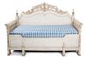 A Gustavian Painted Trundle Bed Height 33 x width 28 x depth 33 inches.