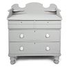 A Swedish Painted Chest of Drawers Height 40 x width 38 1/2 x depth 20 1/2 inches.