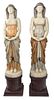 A Pair of Empire Style Painted Figures Height overall 70 inches.