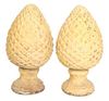 A Pair of Carved Stone Pineapple Ornaments Height 17 inches.