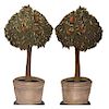 A Pair of Painted Wood Topiary Fire Screens Height 54 inches.