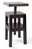 A Contemporary Wood Adjustable Pedestal Height 39 x width 17 1/4 x depth 17 1/4 inches.