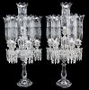 A Pair of Baccarat Glass Seven-Light Candelabra Height 33 1/2 inches.