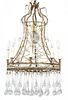 A French Empire Style Gilt Metal Nine-Light Chandelier Height 24 inches.