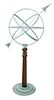 A Continental Patinated Iron Armillary Sphere Height 72 inches.