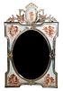 A Venetian Glass Wall Mirror Height 39 x width 24 1/2 inches.