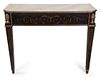 A Neoclassical Painted Console Table Height 34 1/2 x width 43 x depth 16 inches.