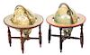A Pair of Johnston's 3-Inch Terrestial and Celestial Globes Height 5 1/2 inches.
