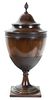 A Regency Style Mahogany Urn-Form Cutlery Box Height 23 1/2 inches.