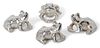 Two Sets of Six French Silver-Plate Frog-Form Place Card Holders Length 1 1/4 inches.